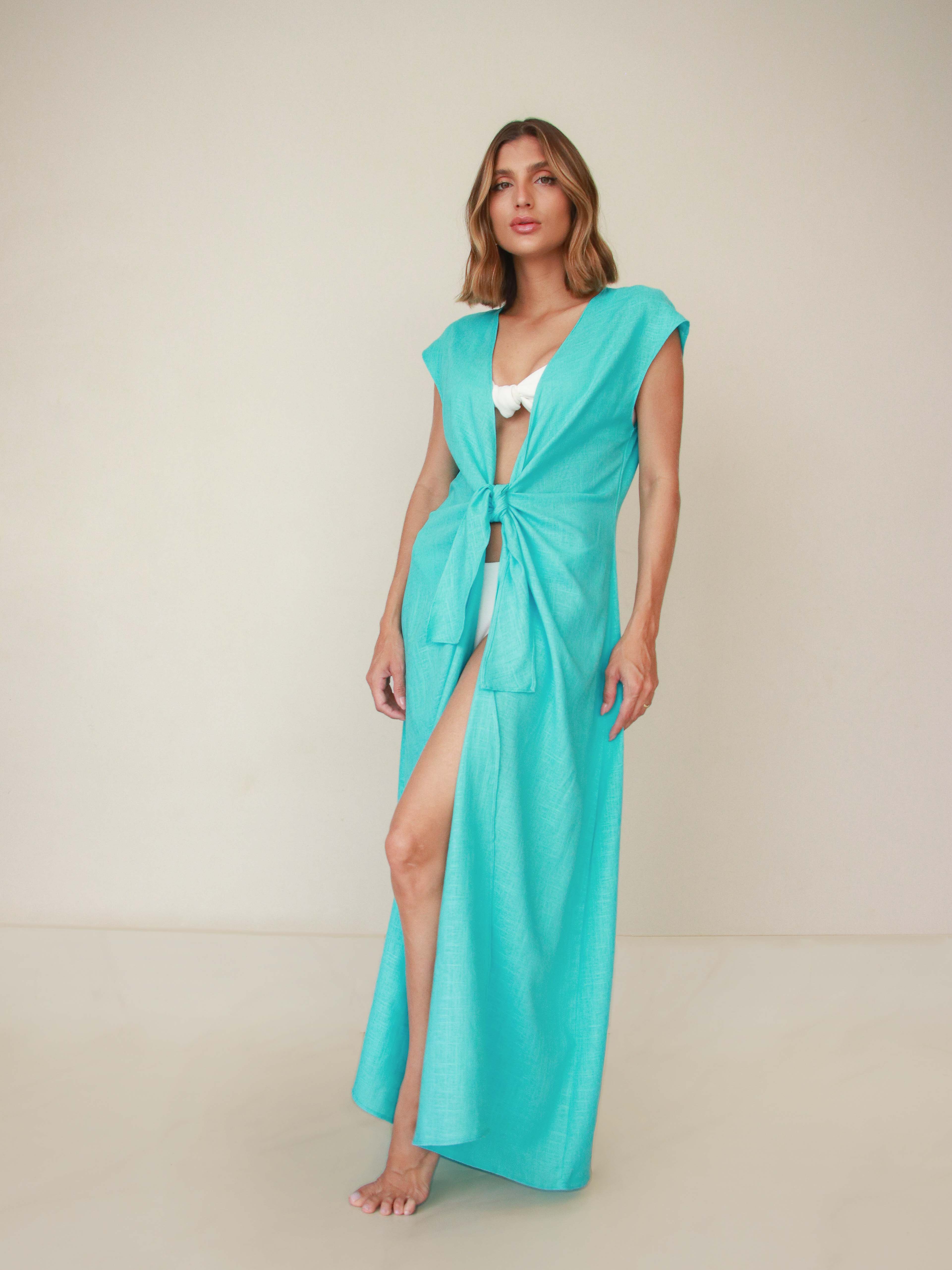 Saída Nó Azul Turquesa – lillebeachwear