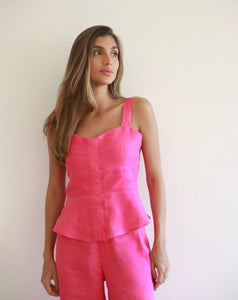 Blusa Rosa 100% Linho